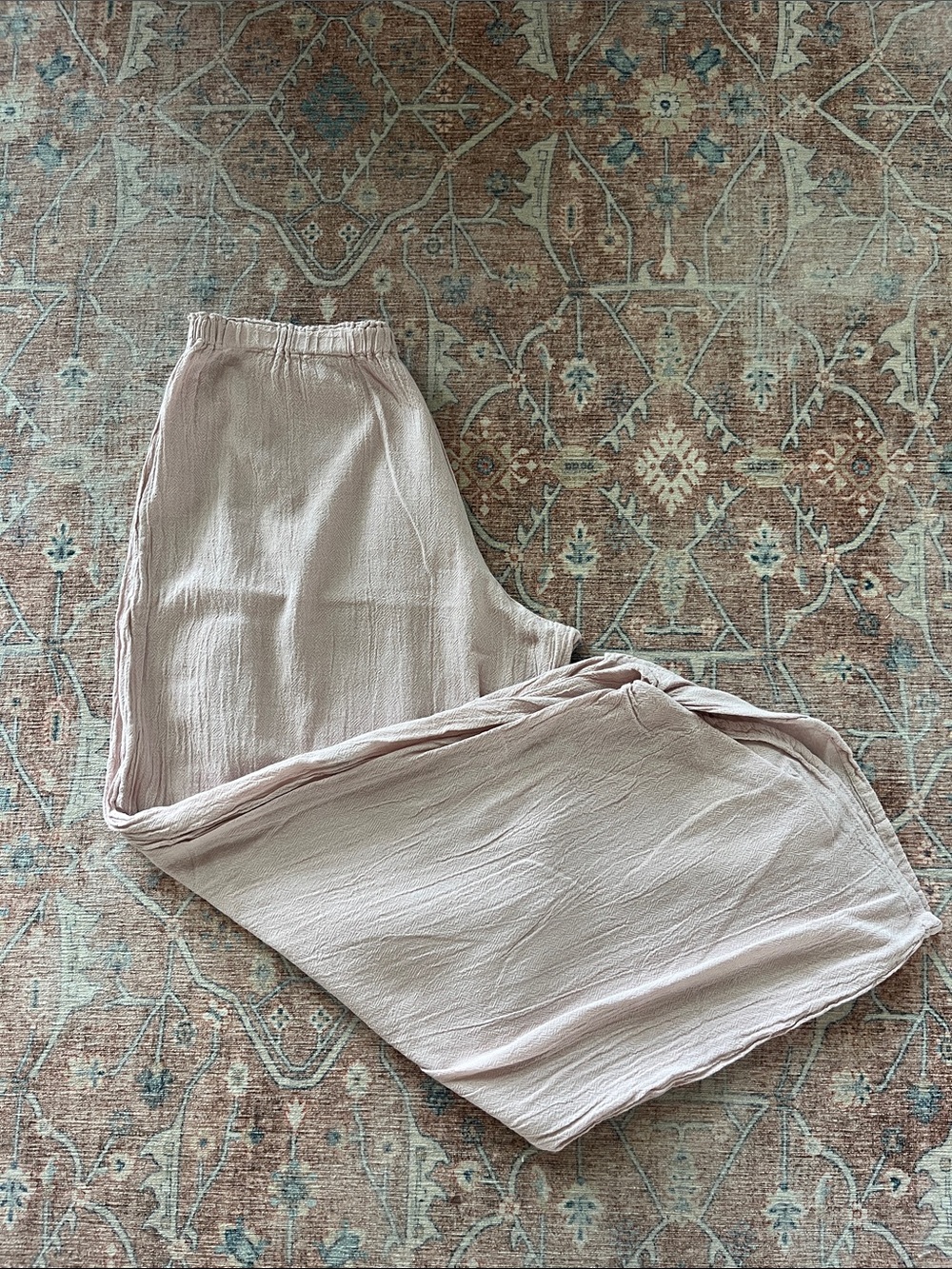 Casual Gauze Lounge Pants in Light Blush Pink